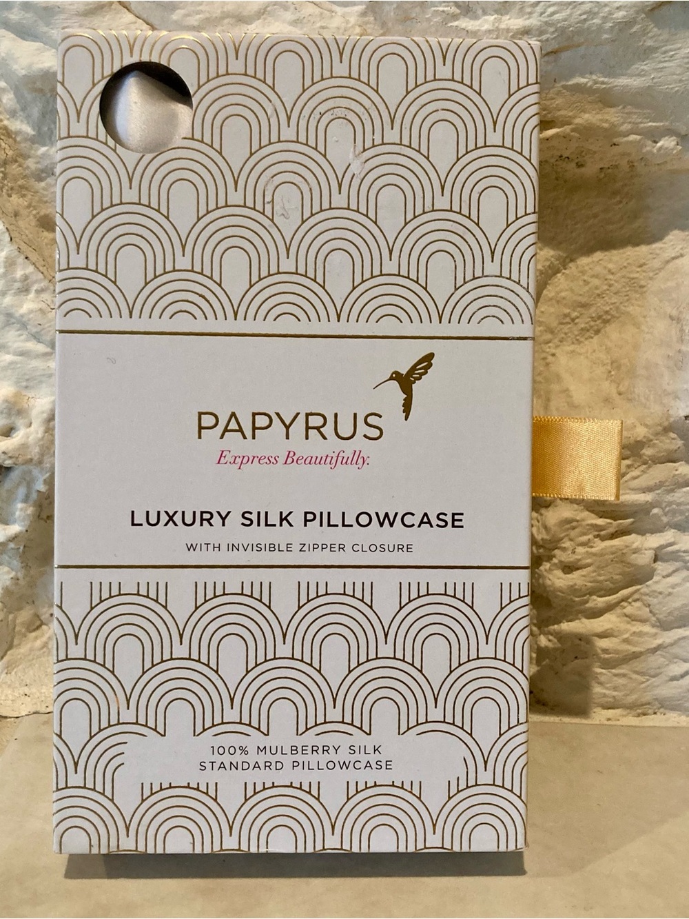 NWT and factory packaging Papyrus 100% Mulberry silk standard pillowcase - white